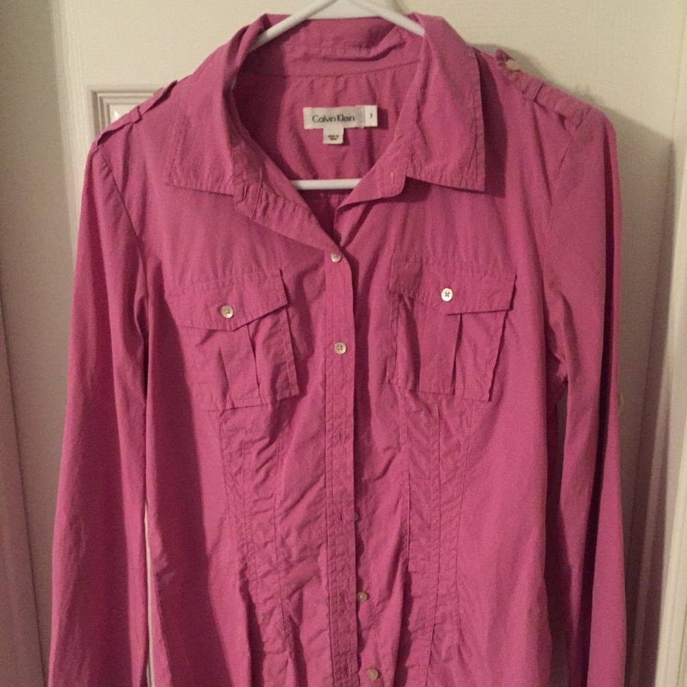 Pink button up blouse
